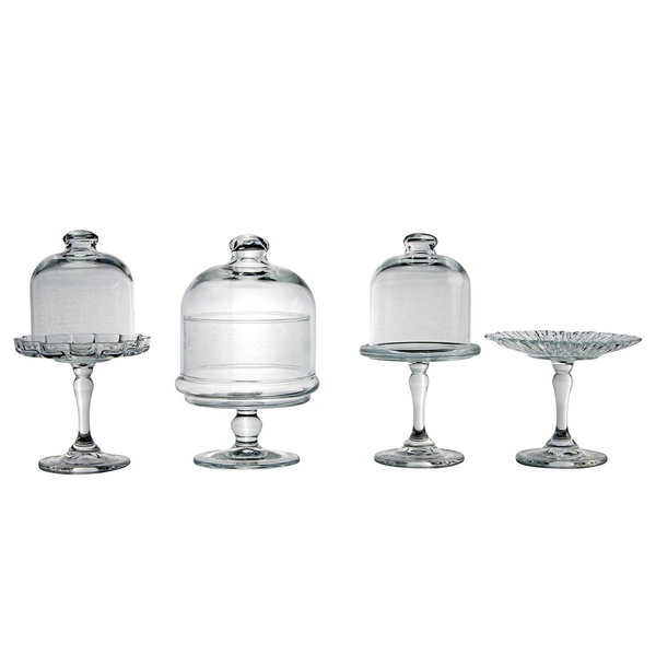 Tortenplatten Mini Patisserie - Klarglas - Transparent - 4-teilig