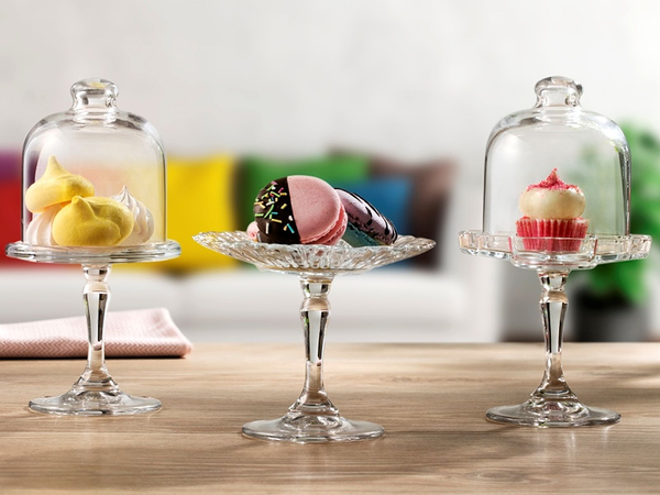 Tortenplatten Mini Patisserie - Klarglas - Transparent - 4-teilig