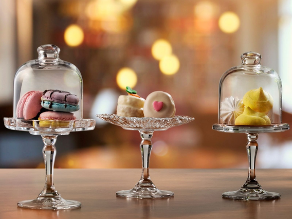 Tortenplatten Mini Patisserie - Klarglas - Transparent - 4-teilig