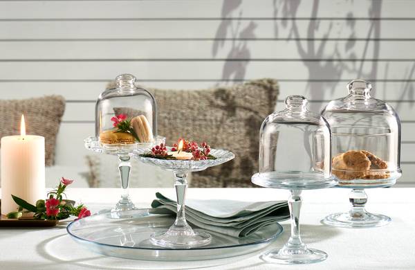 Tortenplatten Mini Patisserie - Klarglas - Transparent - 4-teilig