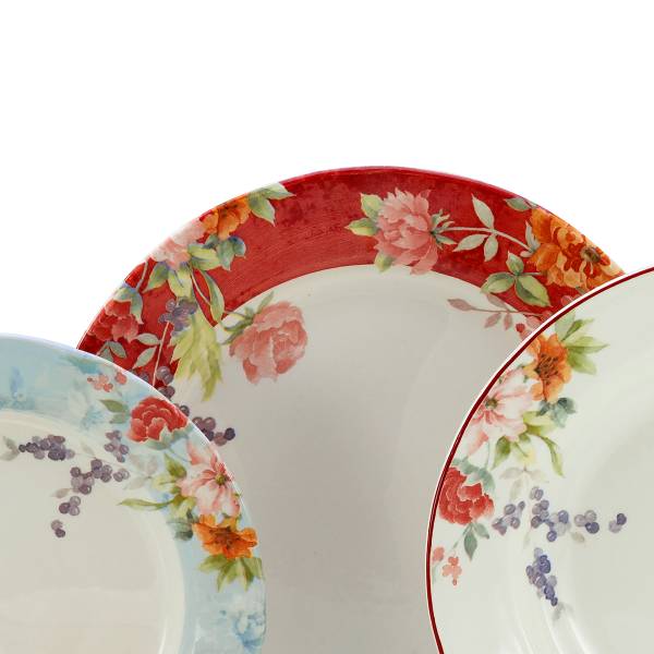 Kombiservice Crimson - Steingut - Creme - 30-teilig