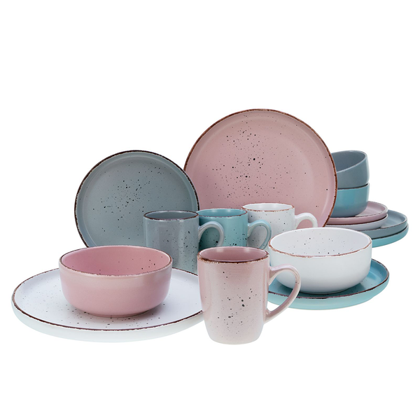 Kombiservice Modern Fashion - Steinzeug - Mehrfarbig - 16-teilig