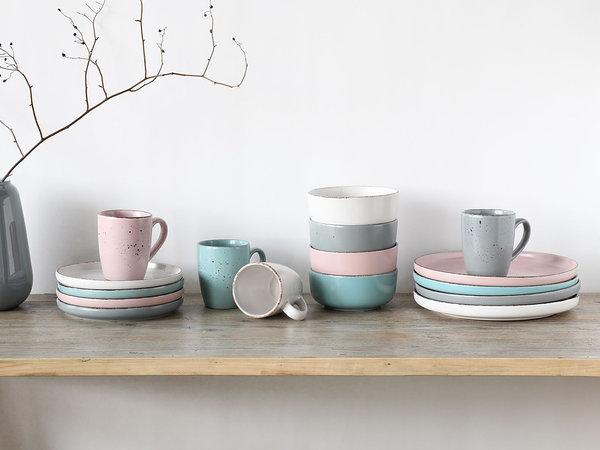 Kombiservice Modern Fashion - Steinzeug - Mehrfarbig - 16-teilig