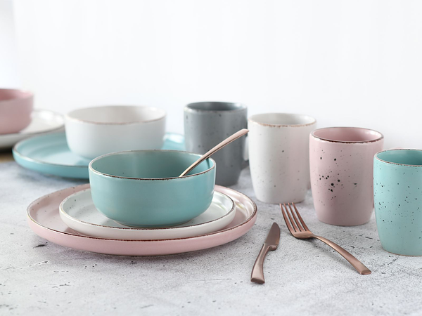 Kombiservice Modern Fashion - Steinzeug - Mehrfarbig - 16-teilig
