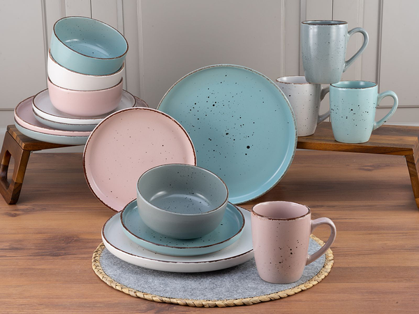 Kombiservice Modern Fashion - Steinzeug - Mehrfarbig - 16-teilig