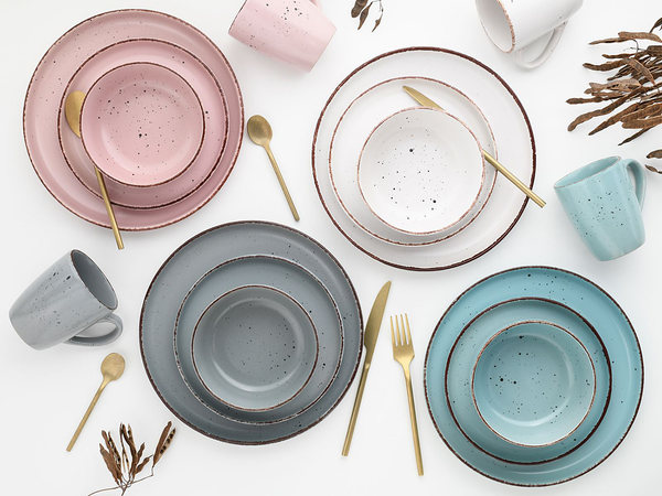 Kombiservice Modern Fashion - Steinzeug - Mehrfarbig - 16-teilig