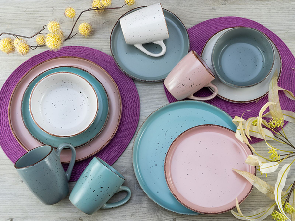 Kombiservice Modern Fashion - Steinzeug - Mehrfarbig - 16-teilig