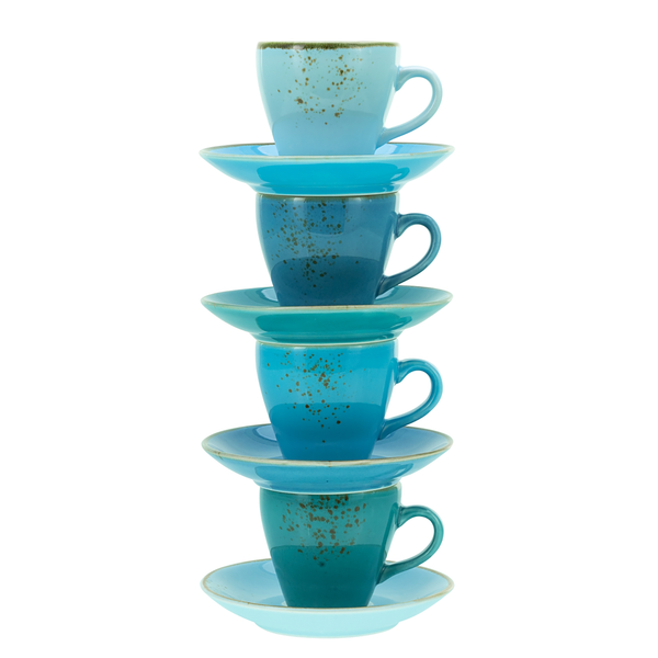 Espressotassen Nature Collection - Steinzeug - Aqua - 8-teilig - Aqua