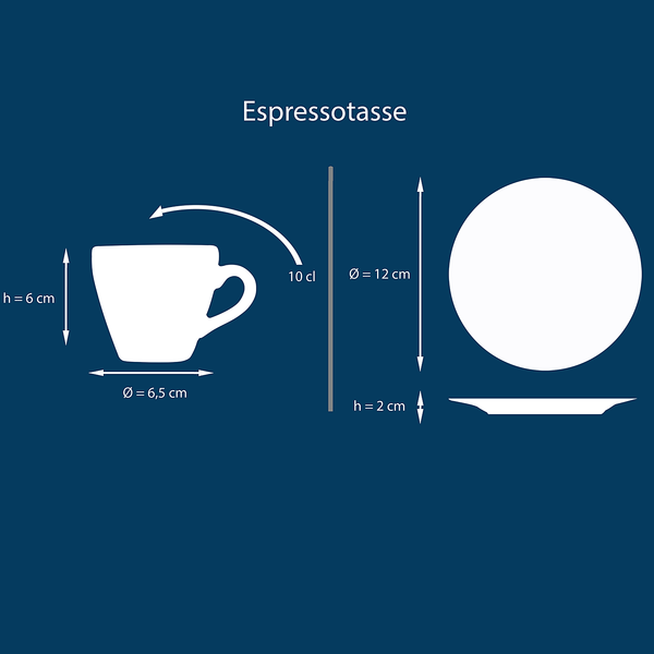 Espressotassen Nature Collection - Steinzeug - Aqua - 8-teilig - Aqua