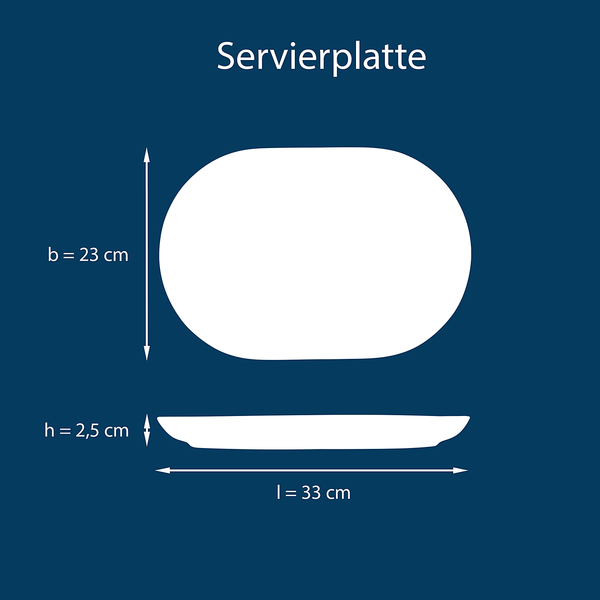 Servierplatte Uno - Steinzeug - Weiß