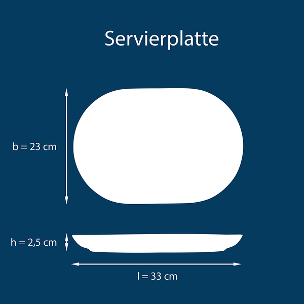 Servierplatte Uno - Steinzeug - Weiß