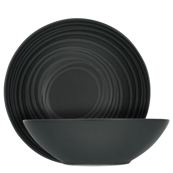 Salatschalen Lava Stone 2er-Set - Steinzeug - Schwarz