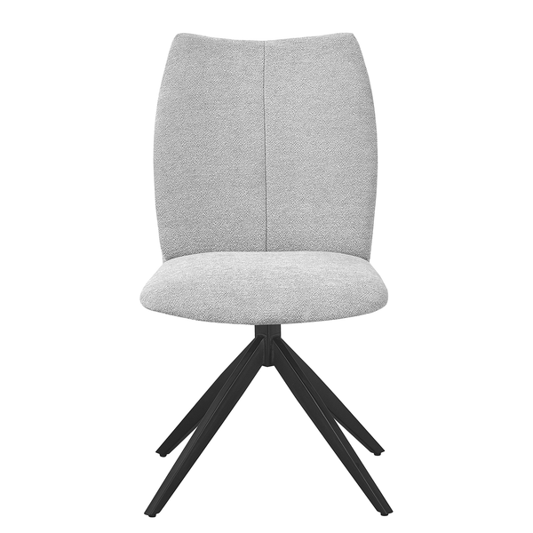 Polsterstuhl Terura 2er-Set - Chenille / Eisen - Hellgrau / Schwarz