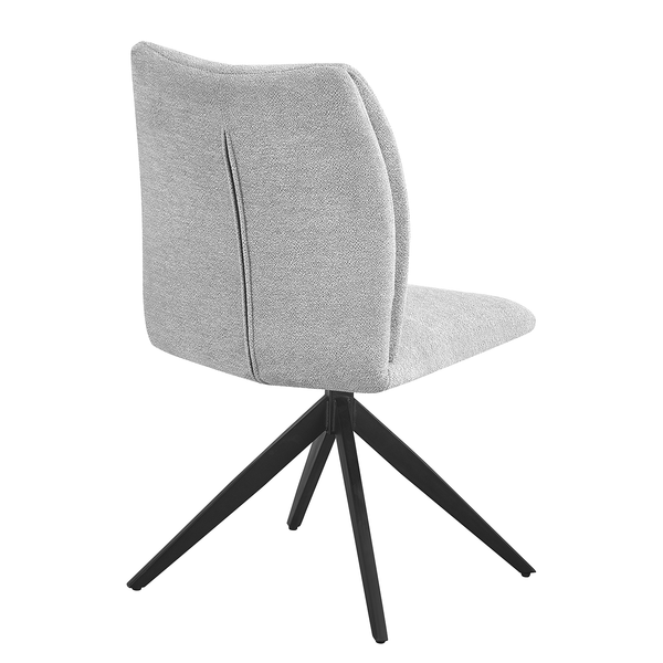 Polsterstuhl Terura 2er-Set - Chenille / Eisen - Hellgrau / Schwarz
