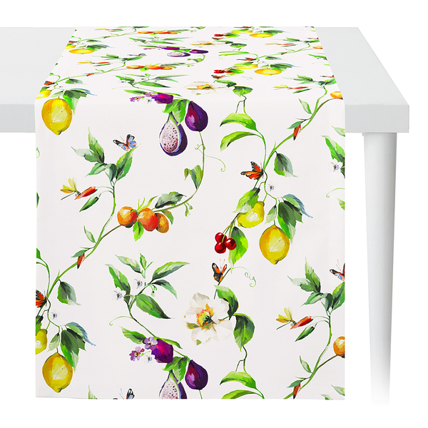 Tischdecke 6851 - Polyester / Baumwolle - Weiß / Multicolor - 48 x 140 cm