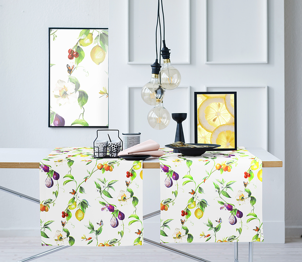 Tischdecke 6851 - Polyester / Baumwolle - Weiß / Multicolor - 48 x 140 cm