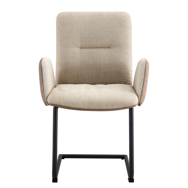 Freischwinger Wiema - Microfaser / Strukturstoff / Eisen - Beige / Schwarz