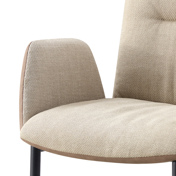 Freischwinger Wiema - Microfaser / Strukturstoff / Eisen - Beige / Schwarz