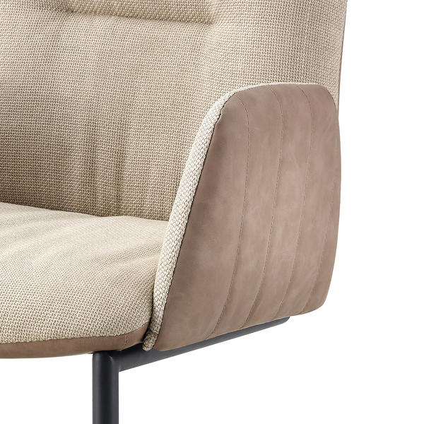 Freischwinger Wiema - Microfaser / Strukturstoff / Eisen - Beige / Schwarz