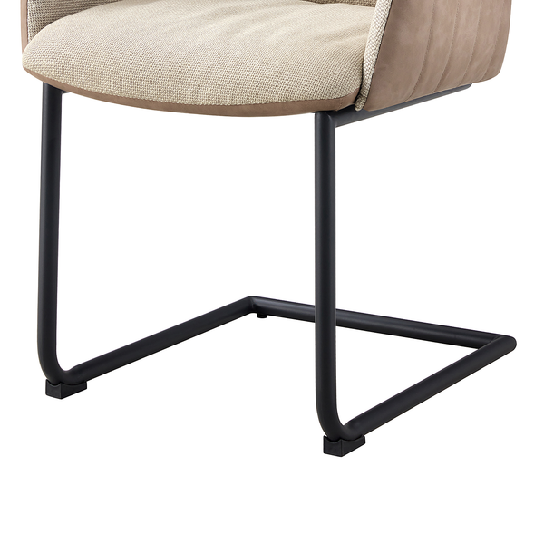 Freischwinger Wiema - Microfaser / Strukturstoff / Eisen - Beige / Schwarz