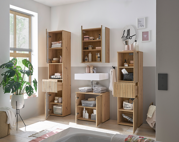 Waschbeckenunterschrank Rookerie Türen - Eiche Artisan Dekor - Eiche Artisan Dekor