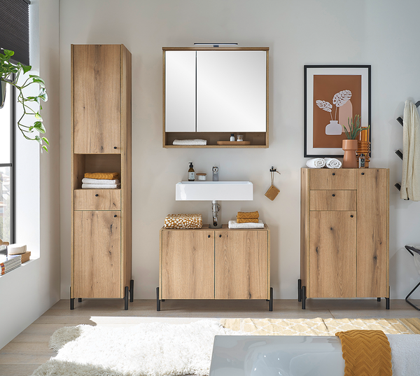 Waschbeckenunterschrank Bouchoux - Eiche Evoke Coast Dekor