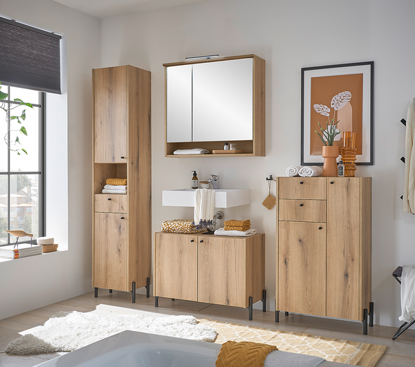 Waschbeckenunterschrank Bouchoux - Eiche Evoke Coast Dekor