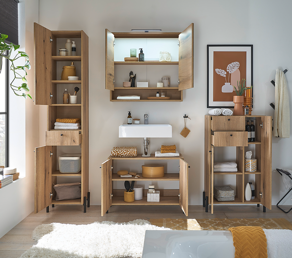 Waschbeckenunterschrank Bouchoux - Eiche Evoke Coast Dekor