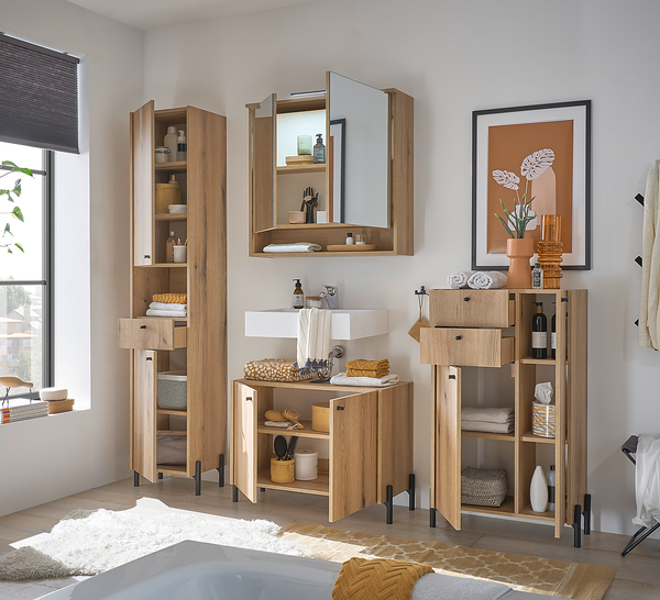 Waschbeckenunterschrank Bouchoux - Eiche Evoke Coast Dekor