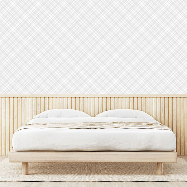 Tapete Neutral Color - PVC - Weiß / Hellgrau - Höhe: 180 cm