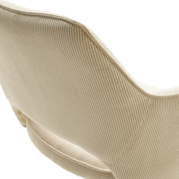 Drehbarer Armlehnenstuhl Tasera - Cord / Metall - Beige - Schwarz