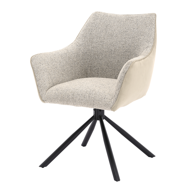 Drehbarer Armlehnenstuhl Solin - Microfaser / Strukturstoff - Beige