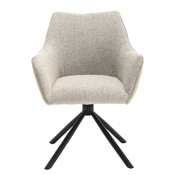 Drehbarer Armlehnenstuhl Solin - Microfaser / Strukturstoff - Beige