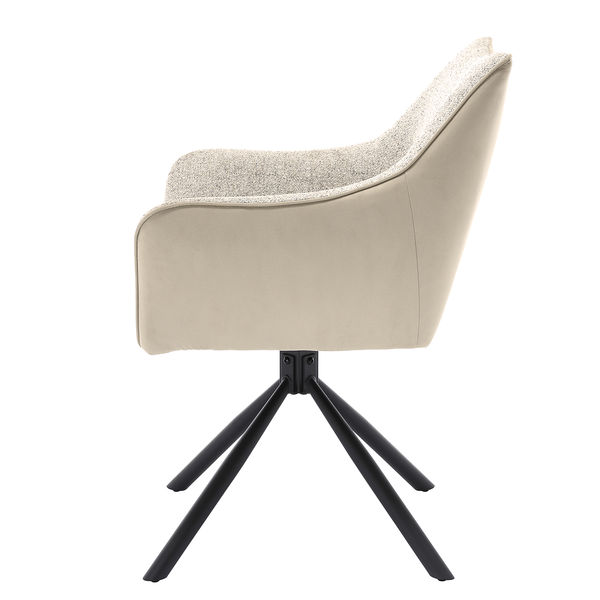 Drehbarer Armlehnenstuhl Solin - Microfaser / Strukturstoff - Beige