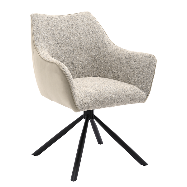 Drehbarer Armlehnenstuhl Solin - Microfaser / Strukturstoff - Beige