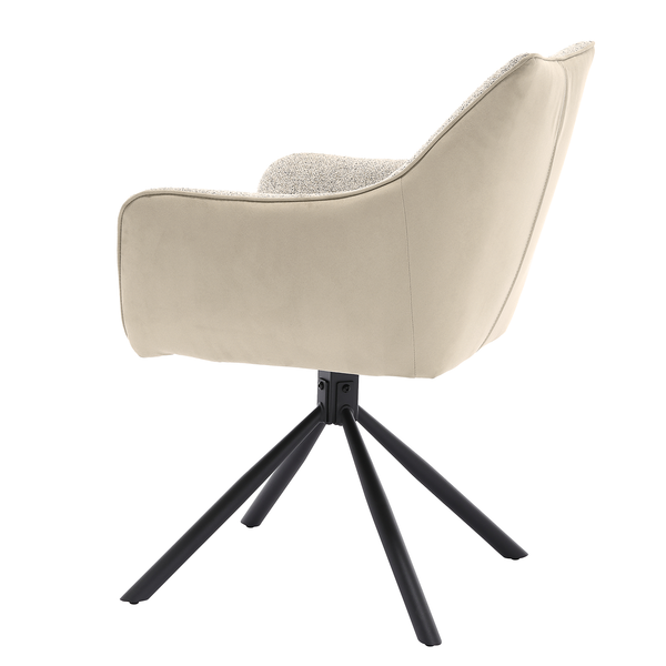 Drehbarer Armlehnenstuhl Solin - Microfaser / Strukturstoff - Beige