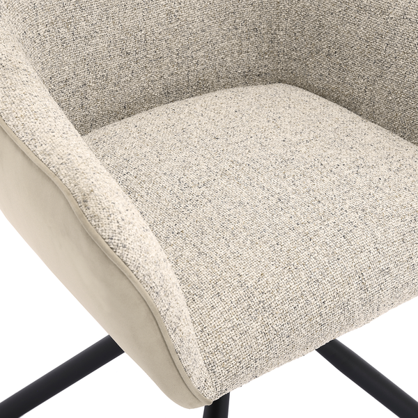 Drehbarer Armlehnenstuhl Solin - Microfaser / Strukturstoff - Beige