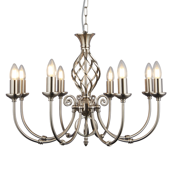 Kronleuchter Zanzibar - Stahl - Silber - 8-flammig