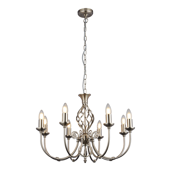 Kronleuchter Zanzibar - Stahl - Silber - 8-flammig
