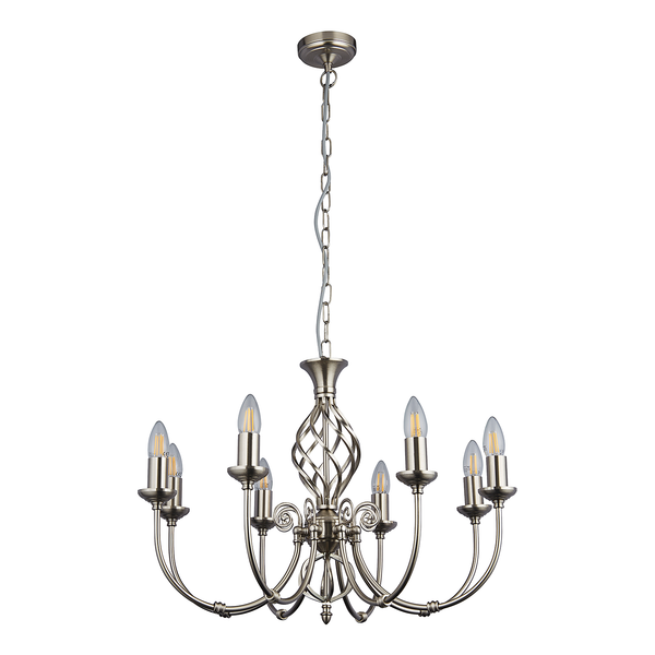 Kronleuchter Zanzibar - Stahl - Silber - 8-flammig