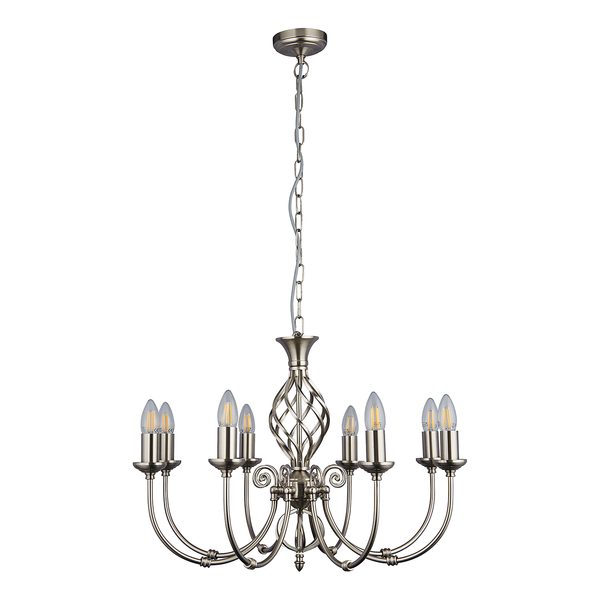 Kronleuchter Zanzibar - Stahl - Silber - 8-flammig