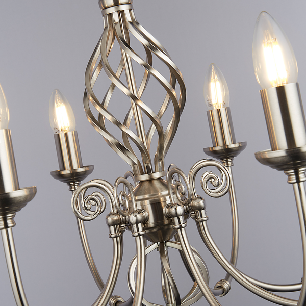 Kronleuchter Zanzibar - Stahl - Silber - 8-flammig