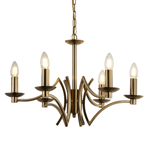 Kronleuchter Ascot - Stahl - Messing - 6-flammig