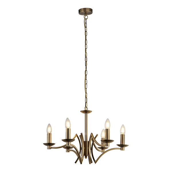 Kronleuchter Ascot - Stahl - Messing - 6-flammig