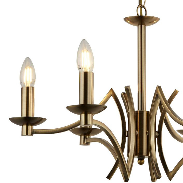 Kronleuchter Ascot - Stahl - Messing - 6-flammig