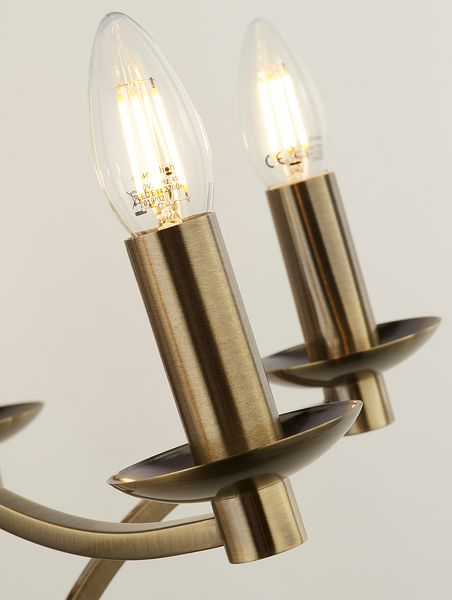 Kronleuchter Ascot - Stahl - Messing - 6-flammig