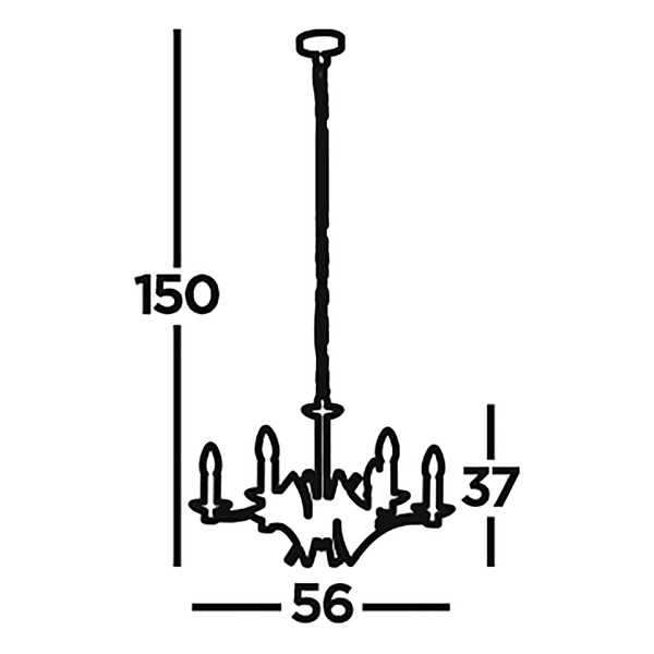 Kronleuchter Ascot - Stahl - Messing - 6-flammig