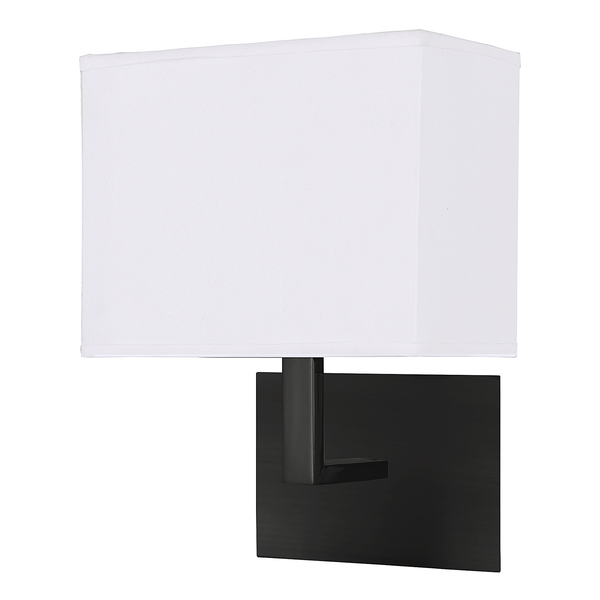 LED-Wandleuchte Hotel - Stahl / Mischgewebe - Schwarz - Flammenanzahl: 1