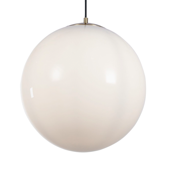 Pendelleuchte Atom 1-flammig - Opalglas / Stahl