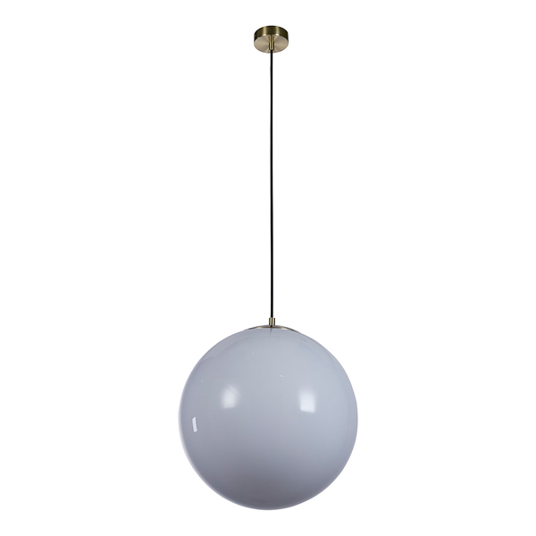 Pendelleuchte Atom 1-flammig - Opalglas / Stahl